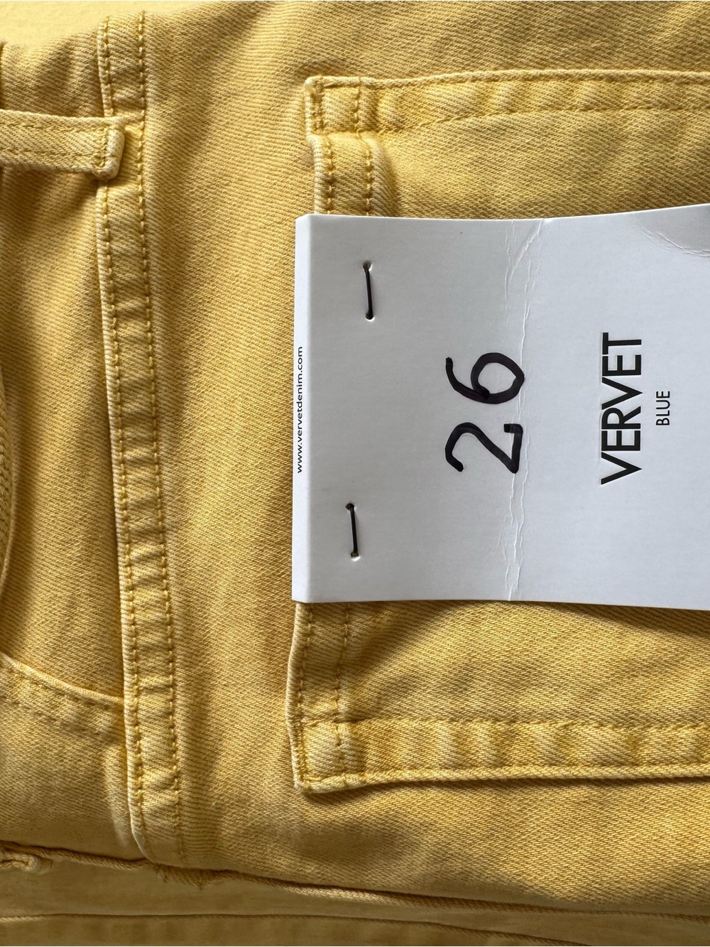 High-Rise Cropped Women’s Jeans in Mustard Yellow by - Picture 5 of 7